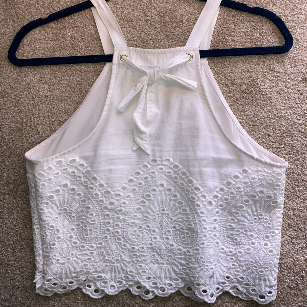 Abercrombie White Eyelet Crop Top